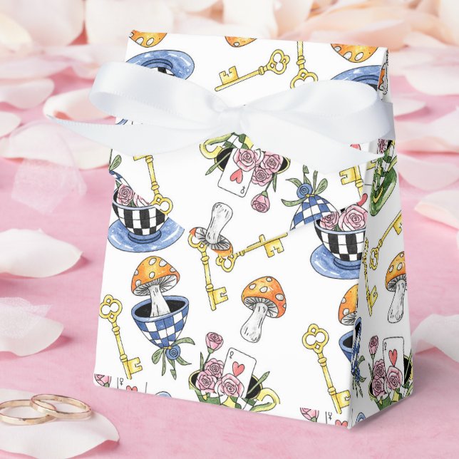 Alice in Wonderland Pattern  Favour Box (Wedding)