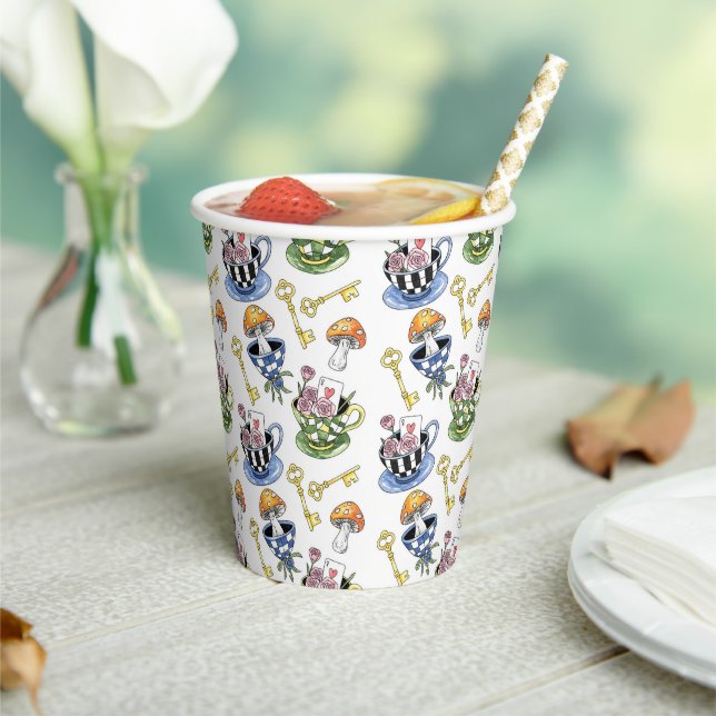 Alice in Wonderland Pattern  Paper Cups (Insitu)