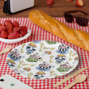 Alice in Wonderland Pattern Paper Plate