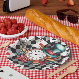 Alice in Wonderland Pattern  Paper Plate