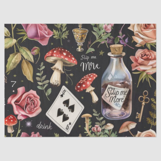 Alice in Wonderland Pattern Tissue Paper (Front)
