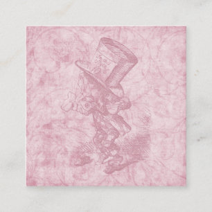 Alice in Wonderland Pink Floral Art Mad Hatter Enclosure Card