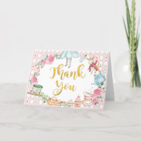 Alice in Wonderland Pink Gold Birthday Tea Party