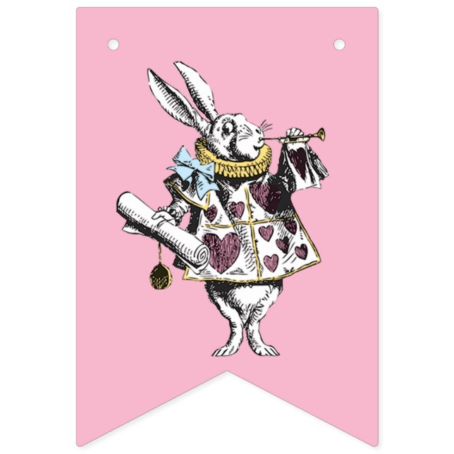Alice in Wonderland Pink Happy Birthday Bunting (First Flag)