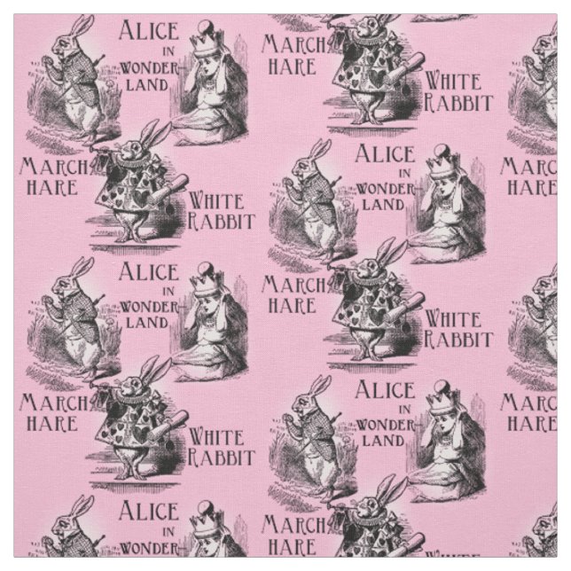 Alice in Wonderland Pink Textile Fabric (Swatch)