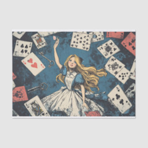  Alice in Wonderland Playing Cards Vintage Key Tissue Paper