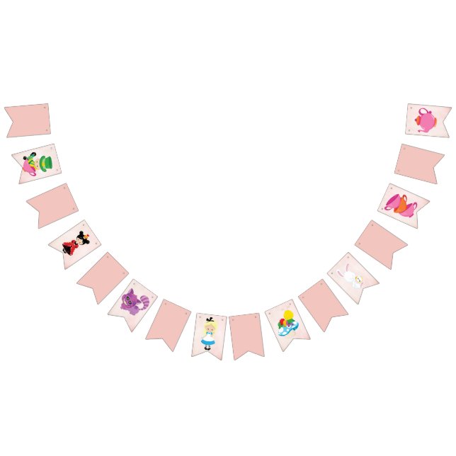 Alice in Wonderland Pretty Pink Birthday Party Bunting (All)