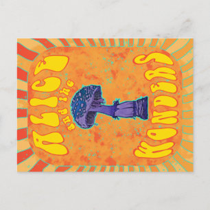 Alice in wonderland Psychedelic Hippie Postcard