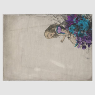 Alice in Wonderland Purple Floral Decoupage Tissue Paper