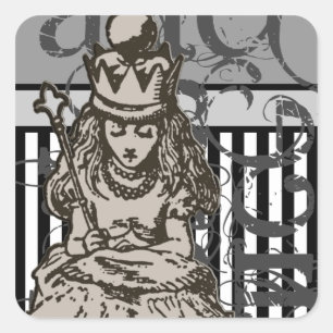 Alice In Wonderland Queen Alice Grunge Square Sticker