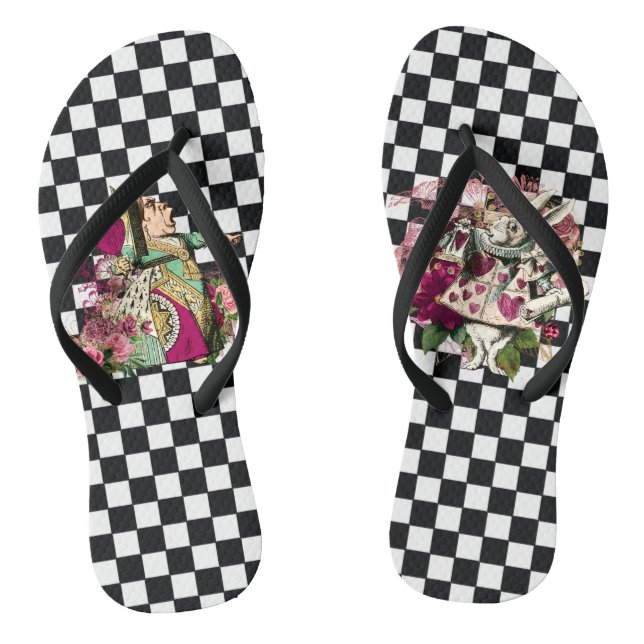 Alice in Wonderland Queen and Rabbit Jandals (Footbed)