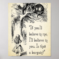 Alice in Wonderland Quote - Ill Believe in You - C
