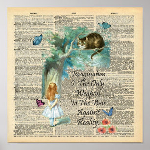 Alice In Wonderland Quote Imagination Dictionary Poster