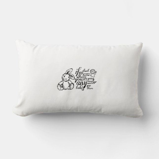 Alice in Wonderland Quote Lumbar Cushion (Front)
