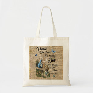 Alice in Wonderland Quote Vintage Dictionary Art Tote Bag