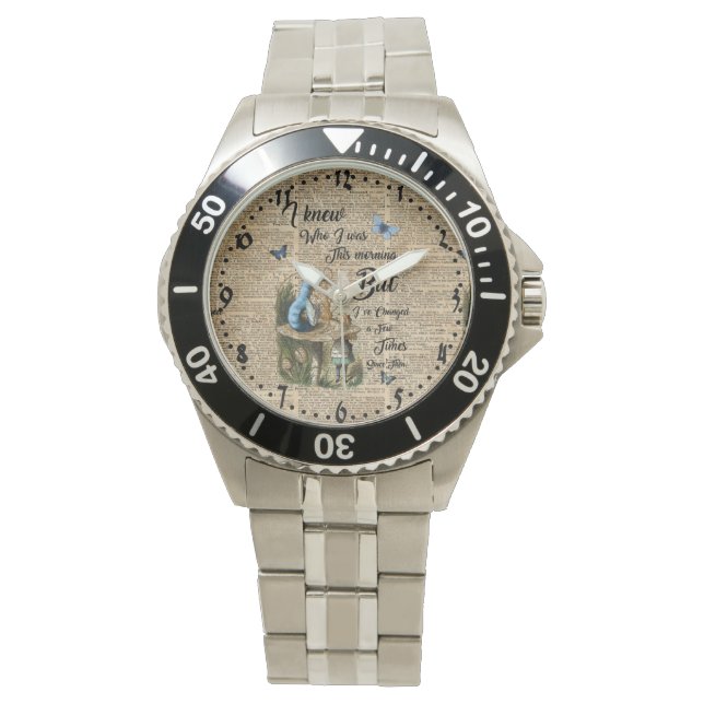 Alice in Wonderland Quote Vintage Dictionary Art Watch (Front)