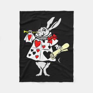 Alice In Wonderland Rabbit Easter Bunny Playing Mu Fleece Blanket