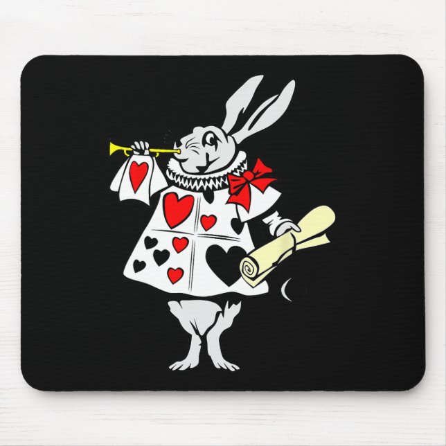 Alice In Wonderland Rabbit Easter Bunny Playing Mu Mouse Pad (Front)