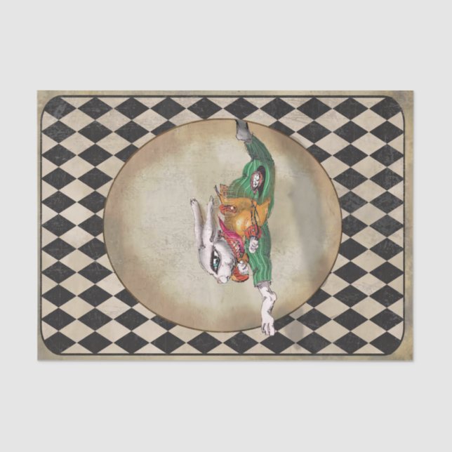 Alice in Wonderland Rabbit Jumping Tissue Paper (Front)