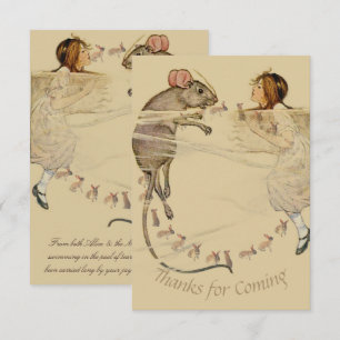 Alice in Wonderland Rabbit Mouse Thank You Card