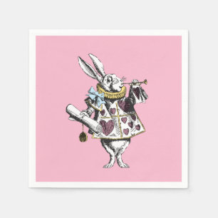Alice in Wonderland Rabbit Pink Napkin