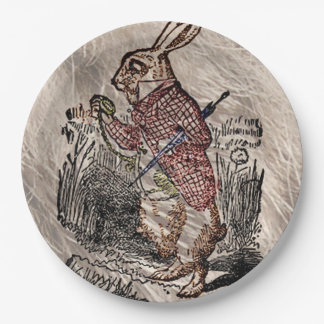 Alice #in Wonderland Rabbit Sketch Art Paper Plate