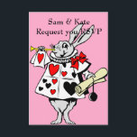Alice In Wonderland Rabbit Wedding Invitation<br><div class="desc">Fun wedding invitation with the white rabbit from Alice in Wonderland. Personalise the details with your own info.</div>