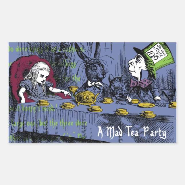 Alice in Wonderland Rectangular Sticker (Front)