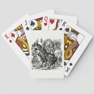Alice in Wonderland - Red and White Knights Fight Playing Cards