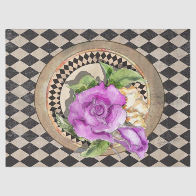 Alice in Wonderland Roses  Tissue Paper (Front)