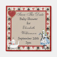 Alice in Wonderland Save The Date Baby Shower