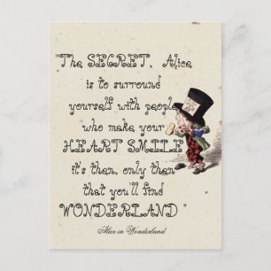Alice in Wonderland - Secret to find Wonderland Postcard