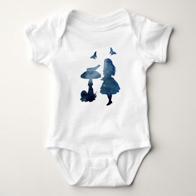Alice in wonderland Silhouette Baby Bodysuit (Front)