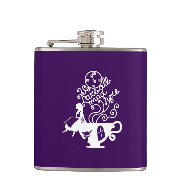 Alice in Wonderland. Silhouette illustration Hip Flask (Front)