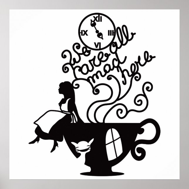 Alice in Wonderland. Silhouette illustration Poster (Front)