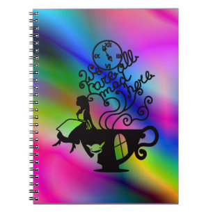Alice in Wonderland. Silhouette illustration Spiral Notebook