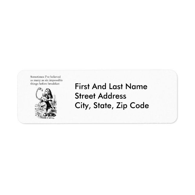 Alice in Wonderland, “Six Impossible Things” (Front)