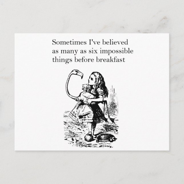 Alice in Wonderland, “Six Impossible Things” Postcard (Front)