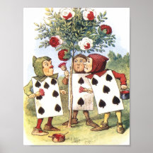 Alice In Wonderland Spade Cards Tree Poster