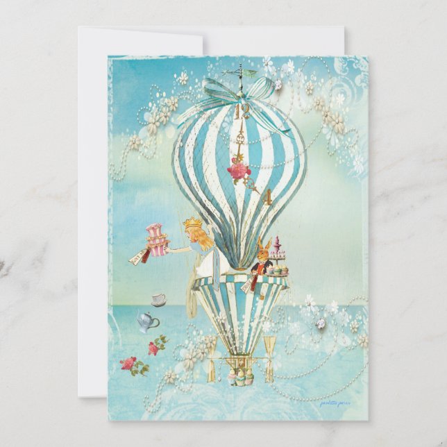 Alice In Wonderland Tea At 4:00 Party Invitations (Front)