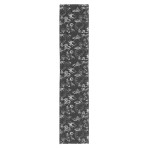 Alice in Wonderland Tea Black White Table Runner