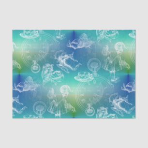 Alice in Wonderland Tea Blue Green Tissue Paper