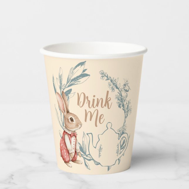 Alice in Wonderland Tea Drink Me Paper Cups (Front)