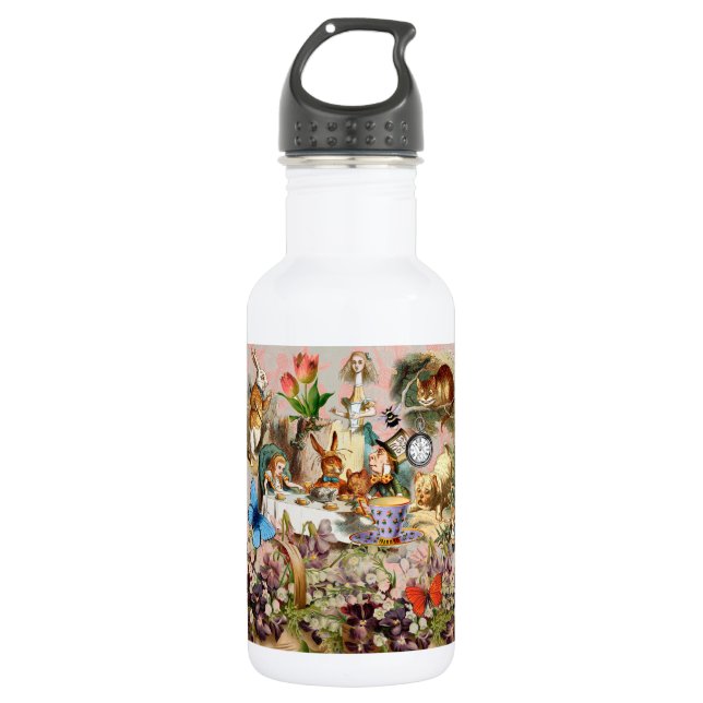 Alice in Wonderland Tea Party Art 532 Ml Water Bottle (Front)