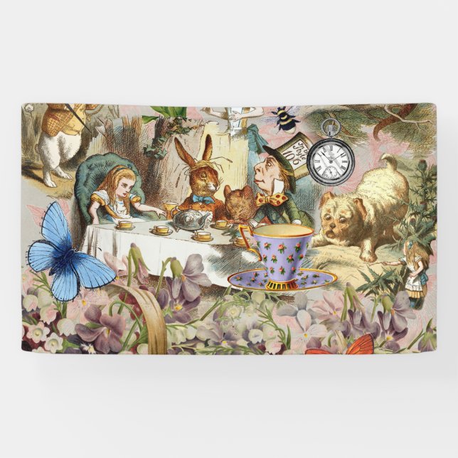 Alice in Wonderland Tea Party Art Banner (Horizontal)