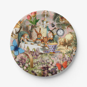 Alice in Wonderland Tea Party Art Paper Plate