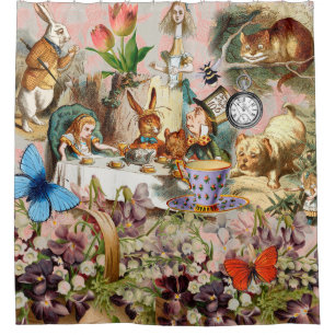 Alice in Wonderland Tea Party Art Shower Curtain