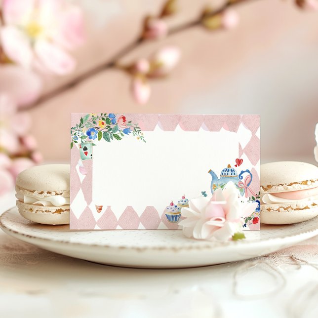 Alice in Wonderland Tea Party Birthday Food Label Place Card (Creator Uploaded)