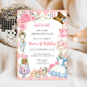 Alice in Wonderland Tea Party Birthday Invitation
