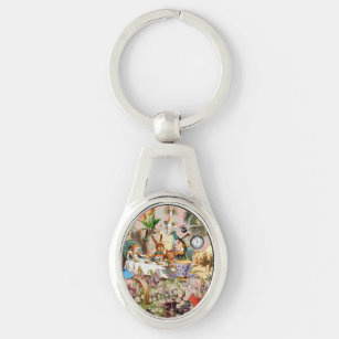 Alice in Wonderland tea party characters Key Ring